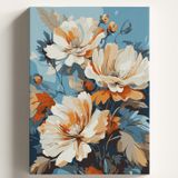 Sayılarla Boyama Tuval Hobi Seti ÇİÇEK Temalı Fırça ve Boya Dahil Set (Çıtalı) 40x50 CM Kendin Yap Sayılarla Tuval Boya Kiti (KASNAKLI)