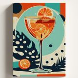 Sayılarla Boyama Tuval Hobi Seti CİN KOKTEYL Temalı Fırça ve Boya Dahil Set (Çıtalı) 40x50 CM Kendin Yap Sayılarla Tuval Boya Kiti (KASNAKLI)