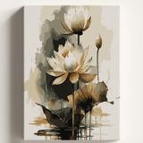 Sayılarla Boyama Tuval Hobi Seti DAMLA SARI ÇİÇEK Temalı Fırça ve Boya Dahil Set (Çıtalı) 50X70 CM Kendin Yap Sayılarla Tuval Boya Kiti (KASNAKLI)
