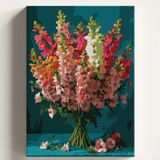 Sayılarla Boyama Tuval Hobi Seti DEMET ÇİÇEK Temalı Fırça ve Boya Dahil Set (Çıtalı) 40x50 CM Kendin Yap Sayılarla Tuval Boya Kiti (KASNAKLI)