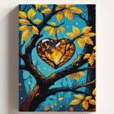 Sayılarla Boyama Tuval Hobi Seti DİLEK AĞACI Temalı Fırça ve Boya Dahil Set (Çıtalı) 50X70 CM Kendin Yap Sayılarla Tuval Boya Kiti (KASNAKLI)
