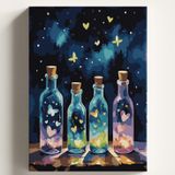 Sayılarla Boyama Tuval Hobi Seti DİLEK ŞİŞESİ Temalı Fırça ve Boya Dahil Set (Çıtalı) 50X70 CM Kendin Yap Sayılarla Tuval Boya Kiti (KASNAKLI)