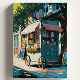Sayılarla Boyama Tuval Hobi Seti EL ARABASI Temalı Fırça ve Boya Dahil Set (Çıtalı) 50X70 CM Kendin Yap Sayılarla Tuval Boya Kiti (KASNAKLI)