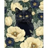 Sayılarla Boyama Tuval Hobi Seti, Fırça ve Boya Dahil Set (Çıtalı) 40x50 CM, Kendin Yap Sayılarla Tuval Boya Kiti (KASNAKLI) (40X50, MİNİK KUŞ VE KEDİ)
