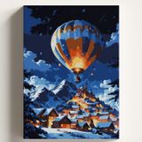 Sayılarla Boyama Tuval Hobi Seti IŞIKLI BALON Temalı Fırça ve Boya Dahil Set (Çıtalı) 40x50 CM Kendin Yap Sayılarla Tuval Boya Kiti (KASNAKLI)