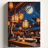 Sayılarla Boyama Tuval Hobi Seti JAPON KÜLTÜRÜ Temalı Fırça ve Boya Dahil Set (Çıtalı) 50X70 CM Kendin Yap Sayılarla Tuval Boya Kiti (KASNAKLI)