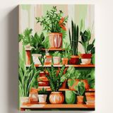 Sayılarla Boyama Tuval Hobi Seti KAKTÜS ÇİÇEKLER Temalı Fırça ve Boya Dahil Set (Çıtalı) 40x50 CM Kendin Yap Sayılarla Tuval Boya Kiti (KASNAKLI)