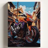 Sayılarla Boyama Tuval Hobi Seti, KTMOTOR Temalı Fırça ve Boya Dahil Set (Çıtalı) 40x50 CM, Kendin Yap Sayılarla Tuval Boya Kiti (KASNAKLI)