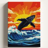 Sayılarla Boyama Tuval Hobi Seti, MOBİDİK Temalı Fırça ve Boya Dahil Set (Çıtalı) 40x50 CM, Kendin Yap Sayılarla Tuval Boya Kiti (KASNAKLI)