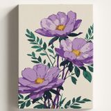 Sayılarla Boyama Tuval Hobi Seti MOR ŞAKAYIK Temalı Fırça ve Boya Dahil Set (Çıtalı) 50X70 CM Kendin Yap Sayılarla Tuval Boya Kiti (KASNAKLI)