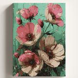 Sayılarla Boyama Tuval Hobi Seti PEMBE BEGONVİL Temalı Fırça ve Boya Dahil Set (Çıtalı) 40x50 CM Kendin Yap Sayılarla Tuval Boya Kiti (KASNAKLI)