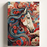 Sayılarla Boyama Tuval Hobi Seti, Renkli At Temalı Fırça ve Boya Dahil Set (Çıtalı) 50X70 cm - Çok Renkli