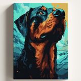 Sayılarla Boyama Tuval Hobi Seti, RENKLİ KÖPEK Temalı Fırça ve Boya Dahil Set (Çıtalı) 40x50 CM, Kendin Yap Sayılarla Tuval Boya Kiti (KASNAKLI)