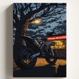 Sayılarla Boyama Tuval Hobi Seti, ROAD MOTOR Temalı Fırça ve Boya Dahil Set (Çıtalı) 40x50 CM, Kendin Yap Sayılarla Tuval Boya Kiti (KASNAKLI)