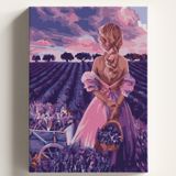 Sayılarla Boyama Tuval Hobi Seti SÜMBÜL TARLASI Temalı Fırça ve Boya Dahil Set (Çıtalı) 40x50 CM Kendin Yap Sayılarla Tuval Boya Kiti (KASNAKLI)