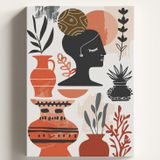 Sayılarla Boyama Tuval Hobi Seti TOPUZ KADIN Temalı Fırça ve Boya Dahil Set (Çıtalı) 50X70 CM Kendin Yap Sayılarla Tuval Boya Kiti (KASNAKLI)
