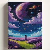Sayılarla Boyama Tuval Hobi Seti UZAY GÖKYÜZÜ Temalı Fırça ve Boya Dahil Set (Çıtalı) 40x50 CM Kendin Yap Sayılarla Tuval Boya Kiti (KASNAKLI)