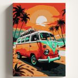 Sayılarla Boyama Tuval Hobi Seti VOSVOS 2 Temalı Fırça ve Boya Dahil Set (Çıtalı) 40x50 CM Kendin Yap Sayılarla Tuval Boya Kiti (KASNAKLI)