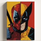 Sayılarla Boyama Tuval Hobi Seti XMEN Temalı Fırça ve Boya Dahil Set (Çıtalı) 50X70 CM Kendin Yap Sayılarla Tuval Boya Kiti (KASNAKLI)