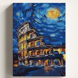 Sayılarla Boyama Tuval Hobi Seti YILDIZLI GECE KOLEZYUM Temalı Fırça ve Boya Dahil Set (Çıtalı) 40x50 CM Kendin Yap Sayılarla Tuval Boya Kiti (KASNAKLI)