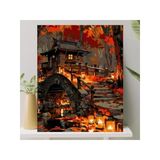 Sayılarla Boyama Tuval Seti - 40X50 Cm Renkli Taş Ev