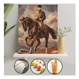 Sayılarla Boyama Tuval Seti Fırça Boya Dahil (Çıtalı) 40x50 CM - Atatürk