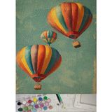 Sayılarla Boyama Tuval Seti Fırça Boya Dahil (Çıtalı) 40X50 cm - Özgürlüğe Yükseliş - Çok Renkli