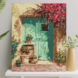 Sayılarla Boyama Tuval Seti Fırça Boya Dahil (Çıtalı) 40X50 cm - Yeşil Kapı - Çok Renkli