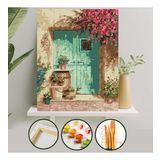 Sayılarla Boyama Tuval Seti Fırça Boya Dahil (Çıtalı) 40x50 CM - Yeşil Kapı
