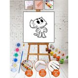 Sayılarla Kanvas Süper Kedi Boyama 25X35 Tuval Fırça Etkinlik ve Hobi Çocuk Seti - 00-Beyaz