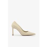SAYL Bej İçi Hakiki Deri Sivri Burun İnce Topuklu Stiletto