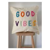 Saymine Good Vibes Kırlent Işleme Punch ( Panç ) Hediyelik Süs El Yapımı El Emeği Punch Işi Panç Dek.