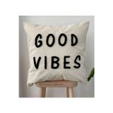 Saymine Good Vıbes Punch İşleme Kırlent Kılıfı