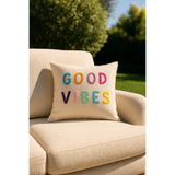 SAYMİNE GOOD VİBES PUNCH KIRLENT KILIFI BEJ 43 x 43