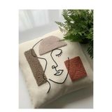 SAYMİNE Kırlent Işleme Punch (Panç) Hediyelik Süs El Yapımı El Emeği Punch Işi Panç Dekoratif Yastık Kılıf KREM 43 x 43