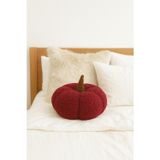 Saymine Kırmızı Renk Teddy Dekoratif Balkabağı Kırlent/Yastık %100 Doğal