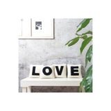 SAYMİNE Love Dörtlü Harf Punch Yastık Kırlent Kılıfı Beyaz 45 x 45