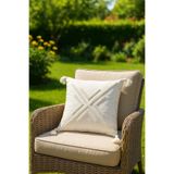 SAYMİNE Punch Kırlent kılıfı Çapraz Model Açık Krem KREM 43 x 43