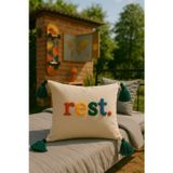 Saymine Punch Kırlent Kılıfı Renkli Püsküllü Rest Model