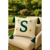 SAYMİNE Punch kırlent Kılıfım Harf Model S Harfi KREM22 43 x 43