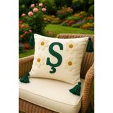 SAYMİNE Punch kırlent Kılıfım Harf Model Ş Harfi KREM23 43 x 43