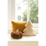 SAYMİNE TEDDY DEKORATİF YASTIK VE ÇAM AĞACI İÇ DOLGULU KIRLENT 3 LÜ KOMBİN kahve hardal krem 35 x 35