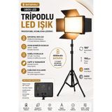 SAYMOND Bataryalı 800 Led Fotoğraf Stüdyo Vlog Röportoj Yayın Çekim Işığı Tripodlu Led
