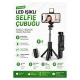 SAYMOND Led Işıklı Selfie Çubuğu Bluetooth Kumandalı Kablosuz Tripot Selfie Monopod Selfie Stick