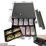 Saypos 6 Banknot Gözlü Masa Altı Montaj Askılı Pos Bağlantılı Anahtardan Açılır Para Çekmecesi 41x41x11 CM