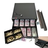 Saypos 6 Banknot Gözlü Masa Altı Montaj Askılı, Pos Bağlantılı, Anahtardan Açılır Para Çekmecesi 41x41x11cm