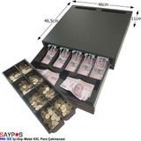 Saypos İçi-dışı Full Metal 5 Geniş Banknotluk Ekstra Büyük Ağır Yük Para Çekmecesi 46x46,5x11cm