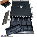 Saypos Masa Altı Montaj Askılı Orta Boy Para Çekmecesi 4 Banknot 5 Bozuk Para Gözlü 33,5x37x9cm