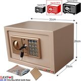 Saypos Şık Tasarımlı 20cm'lik Şifreli Çelik Kasa, Elektronik Tuşlu Değerli Eşya Para Kasası 31x20x20cm