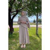 Sayra Shawl Kadın Bej Şallı Ferace SYR006 - Standart